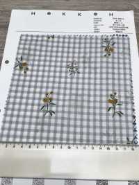 7027-640-3 80 Rasen-Gingham + Blumen[Textilgewebe] HOKKOH Unterfoto