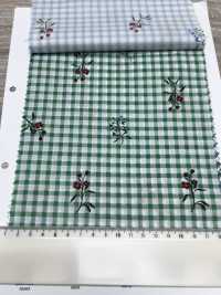 7027-640-3 80 Rasen-Gingham + Blumen[Textilgewebe] HOKKOH Unterfoto