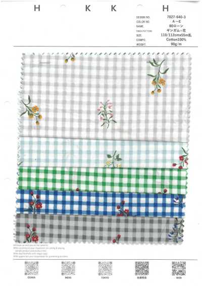 7027-640-3 80 Batist-Vichy-Karo + Blume