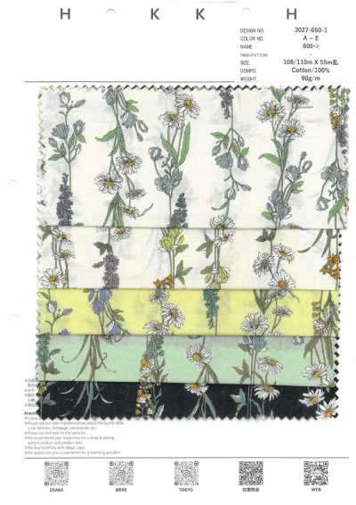 3027-650-1 60 Batist Streifenblume