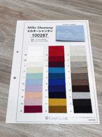 100287 Milchiger Shantung[Textilgewebe] Koralle Unterfoto