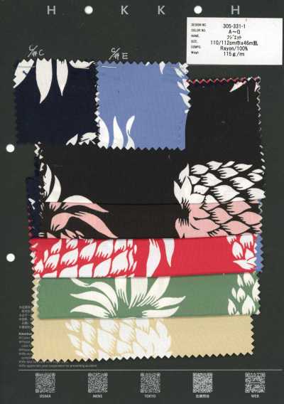 305-331-1 Fujiette Ananas-Discharge-Print