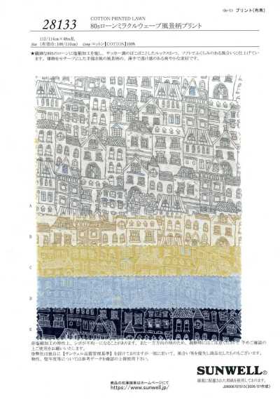 28133 80er Single-Garn-Batist mit Landschaftsdruck Miracle Wave