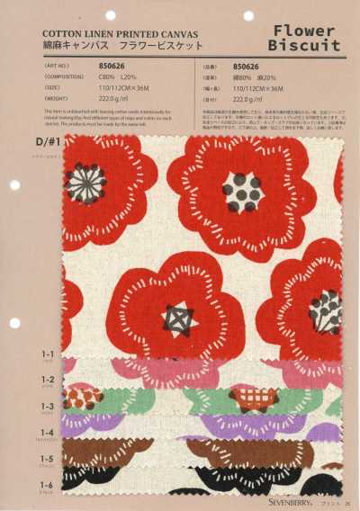 850626 Baumwoll-Leinen-Canvas Blumen-Biskuit