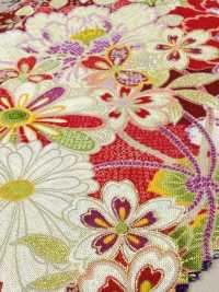 850629 Batist mit japanischem Blumen- und Goldmuster, Blume, Schmetterling, Wind, Mond[Textilien / Stoffe] VANCET Weitere Fotos
