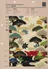 850630 Batist mit floralem goldenen japanischen Muster, aufsteigende Kiefer
