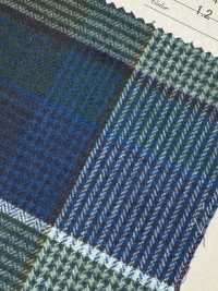 A-8191 Baumwoll-Flanell mit mehrfarbigem Blockkaro[Textilien / Stoffe] Arinobe Shoten Weitere Fotos