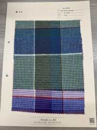A-8191 Baumwoll-Flanell mit mehrfarbigem Blockkaro[Textilien / Stoffe] Arinobe Shoten Weitere Fotos