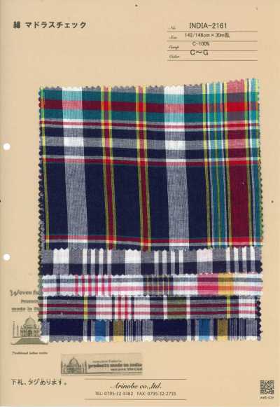 INDIA-2161 Baumwoll-Madras-Karo