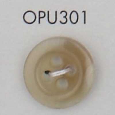 OPU301 Knopf mit Rand und 4 Löchern aus Harnstoffharz