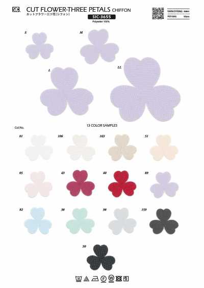 SIC-3655 Geschnittene Blume Dreifachblume (Chiffon)