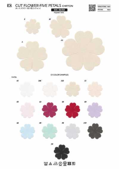 SIC-3658 Schnittblume Fünf Blumen (Chiffon)