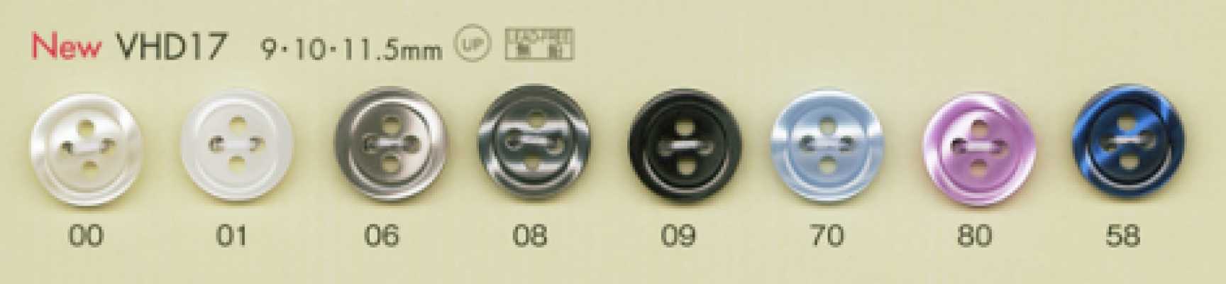 VHD17 DAIYA BUTTONS stoßfeste HYPER DURABLE-Serie Polyesterknopf in Muscheloptik