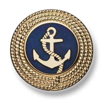 221 In Japan hergestellter Metallknopf für Anzüge und Jacken, Gold/Navyblau