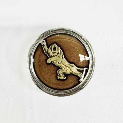 304 Metallknopf für Anzüge und Jacken, hergestellt in Japan, Tigermuster, Braun, Silber