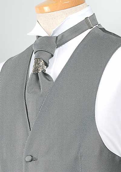 YT-02 Grauer Jacquard-Euro-Tie aus Polyester, hergestellt in Japan
