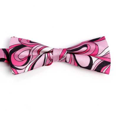 BF-GEO-PI Seiden-Fliege mit geometrischem Print in Pink