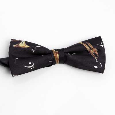 BF-JAZZ-BK Seiden-Print-Fliege Jazz Schwarz
