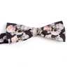 BF-ROSE-BK Seiden-Print-Fliege Rosa Schwarz