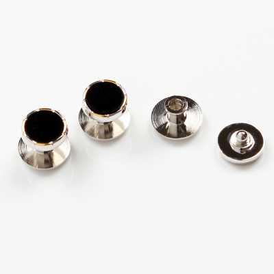 CB-1 Nietenknopf Onyx Gold & Silber Rund
