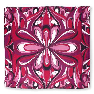 CF-GEO-PU Seiden-Einstecktuch mit geometrischem Print in Lila