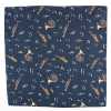 CF-JAZZ-NV Seiden-Print-Einstecktuch Jazz Marineblau