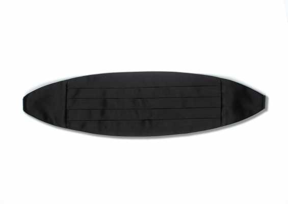 CM-106 Premium-Kummerbund, gefertigt mit Seidenbesatzstoff, Schwarz