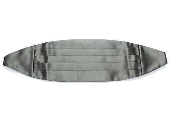 CM-508 Kummerbund aus Premium-Material mit Seidenbelegen, Grau