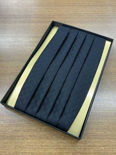 Seidenkummerbund, schwarzes Webmuster