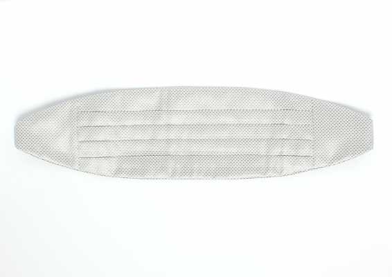 CM-985 Japanisch hergestellter Seiden-Jacquard-Kummerbund mit Piqué-Muster, Hellgrau