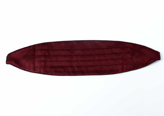 CM-987 Japanischer Seidenjacquard-Kummerbund, Kanoko-Muster, Weinrot