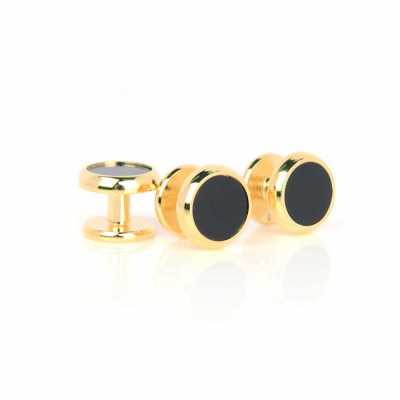 F-1-S Druckknopf Onyx Gold Rund