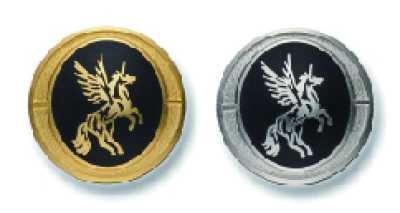 Italienischer Metallknopf, schwarze Mitte