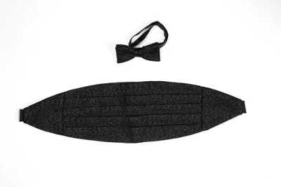 NBF-1 Fliege aus Nishijin-Stoff, schwarzes Mesh