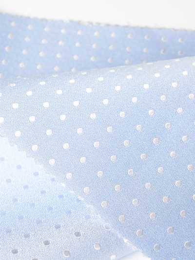 S-973 Yamanashi Fujiyoshida Polka-Dot-Formstoff Hellblau
