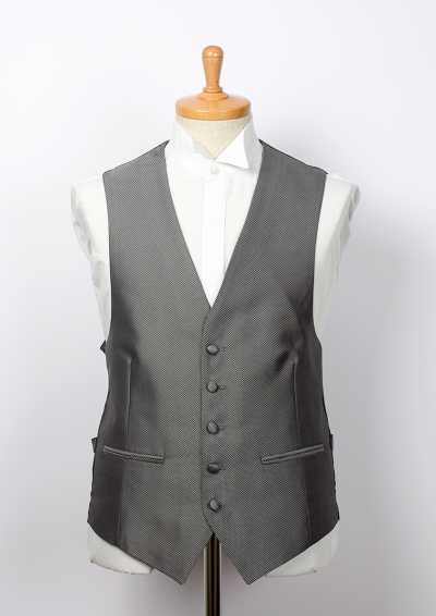 V-02 Formale Weste, grauer Jacquard, hergestellt in Japan