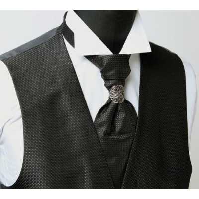 V-998B Formelle Weste, hergestellt in Japan, Schwarz/Silber, kleines Muster
