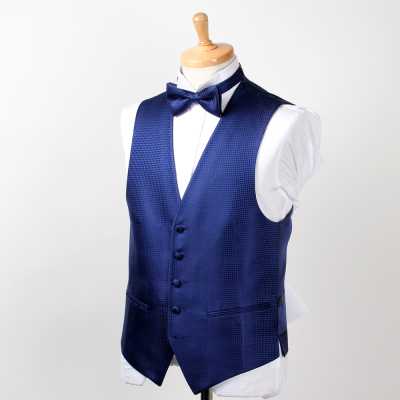 VANNERS-V-009 VANNERS formelle Hahnentritt-Weste Marineblau