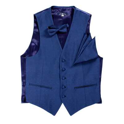 VANNERS-V-28 VANNERS Stoffweste, Punktmuster, denimähnlicher Jacquard, Marineblau