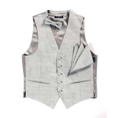 VANNERS-V-29 Weste mit Punktmuster aus denimähnlichem Jacquard aus VANNERS-Stoff, Eisgrau