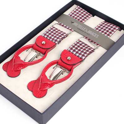 VAR-0123 BRETELLE&BRACES Hahnentritt Bordeaux