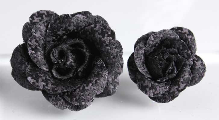 VBTA-08 VANNERS Boutonniere Hahnentritt Schwarz
