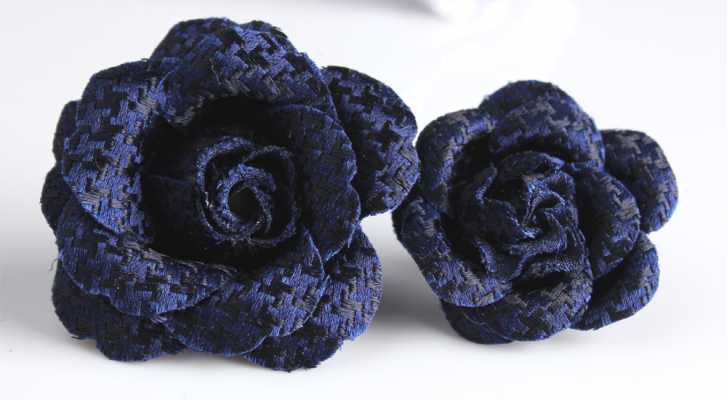 VBTA-09 VANNERS Boutonniere Hahnentritt Marineblau