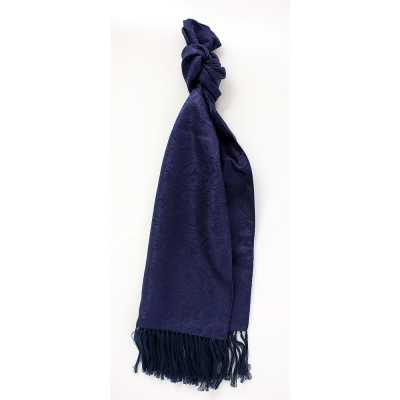 VST-1 Stola mit marineblauem Paisley-Muster aus VANNERS-Seidenstoff