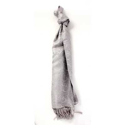 VANNERS Seiden-Textil-Schal Paisley-Muster Grau