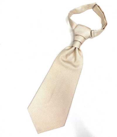 YT-26 Hergestellt in Japan Jacquard-Ascot-Krawatte (Euro-Krawatte) Karo-Muster Creme