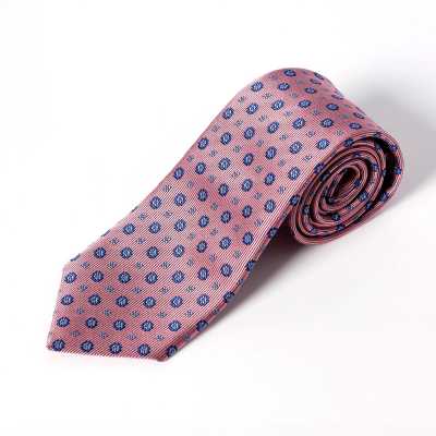 HVN-36 Krawatte aus VANNERS-Stoff, kleines geometrisches Muster, Rosa