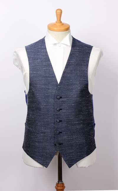VANNERS-V-042 VANNERS Tri-Blend-Stoffweste, Glencheck, Marineblau