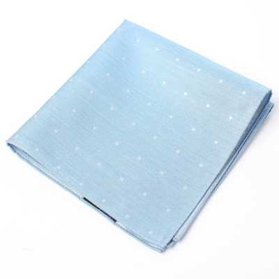 VCF-31 Einstecktuch aus VANNERS-Stoff mit Punktmuster, jeansähnlichem Jacquard, Indigo-Blau