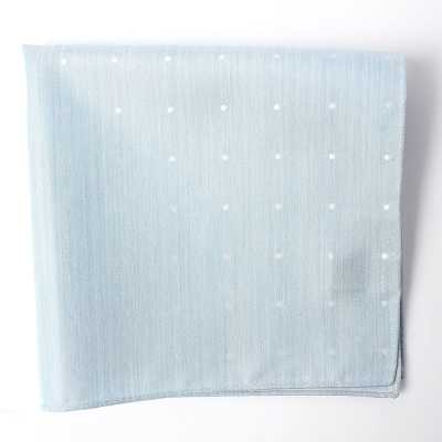 VCF-30 Einstecktuch aus VANNERS-Stoff mit Punktmuster, denimähnlichem Jacquard, Eisblau